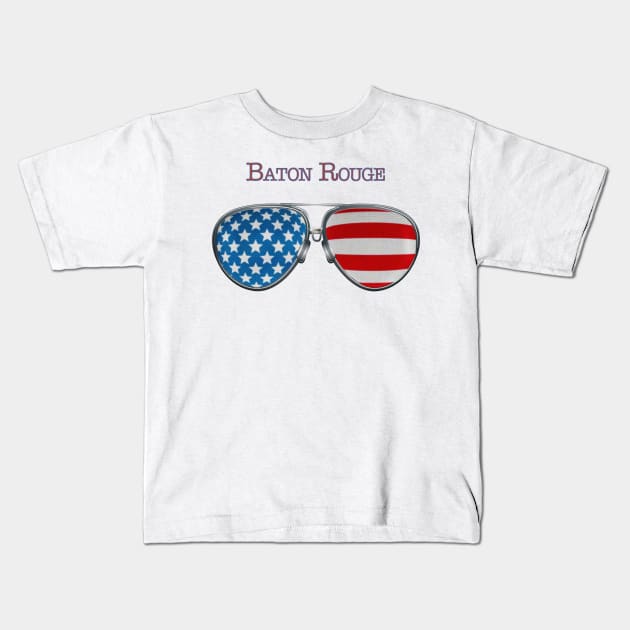 USA GLASSES BATON ROUGE Kids T-Shirt by SAMELVES
